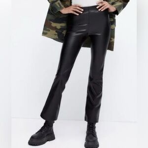 ZARA | Faux Leather | Flare | Crop | Legging |Black | Pant | Size S
